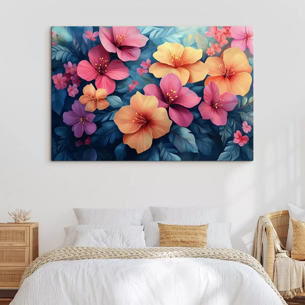 Wandbilder Orange und rosa große Blüten s42853