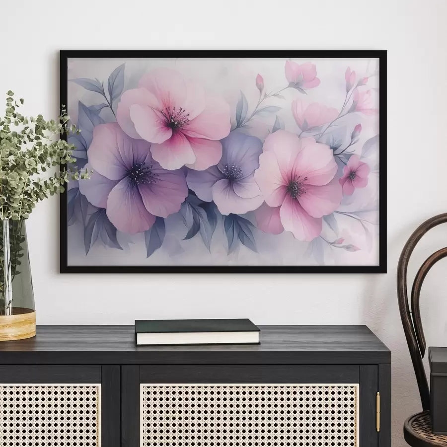 Fototapete Zarte rosa und lila Blüten f42851