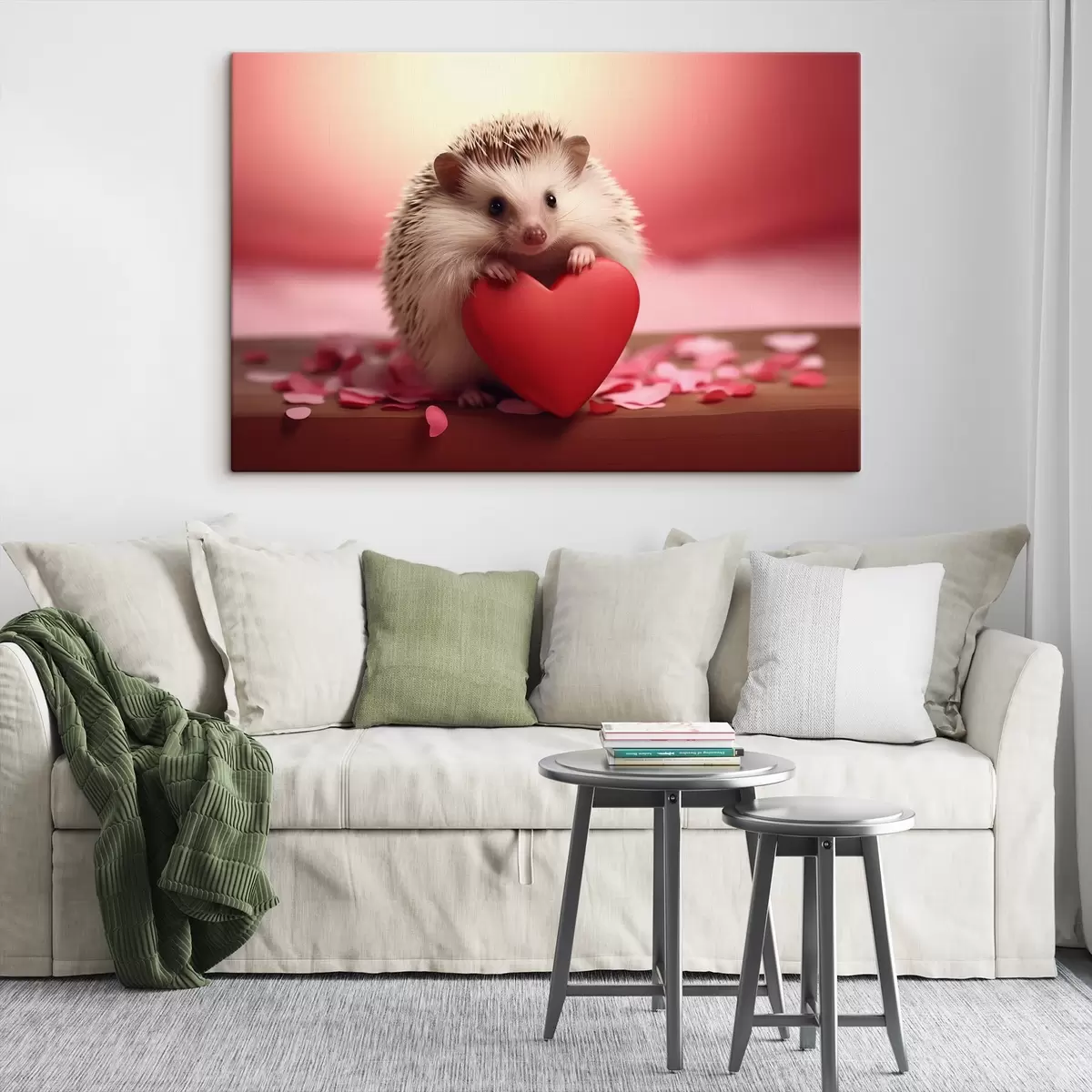 Wandbilder Kleiner Igel hält ein Herz s42867