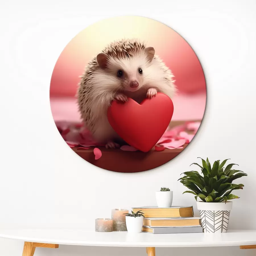 Wandbilder Kleiner Igel hält ein Herz r42867