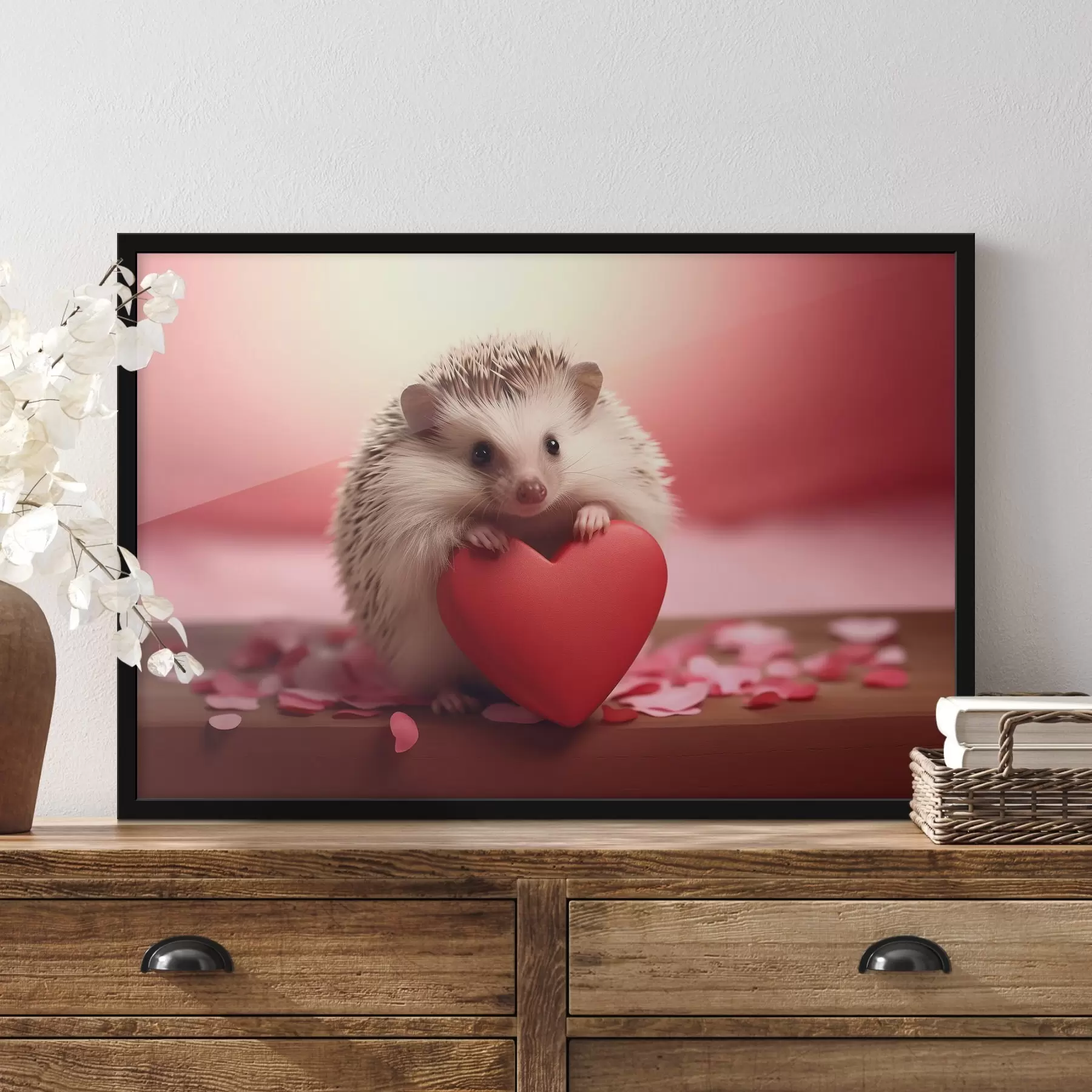 Fototapete Kleiner Igel hält ein Herz f42867