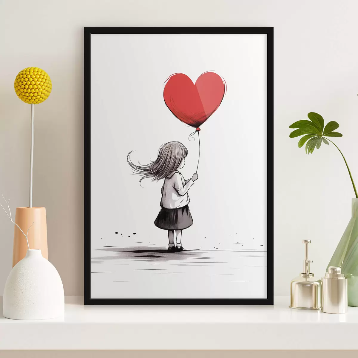 Poster Mädchen mit Luftballon f42872