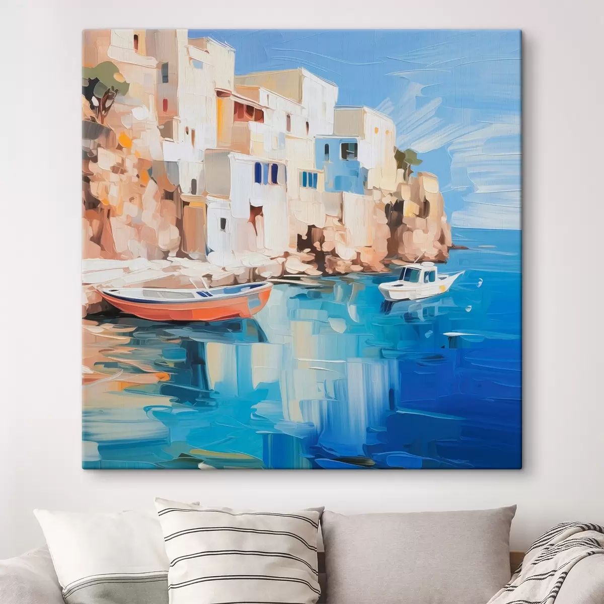 Wandbilder Häuser am Meer Nachahmung der Malerei s42830