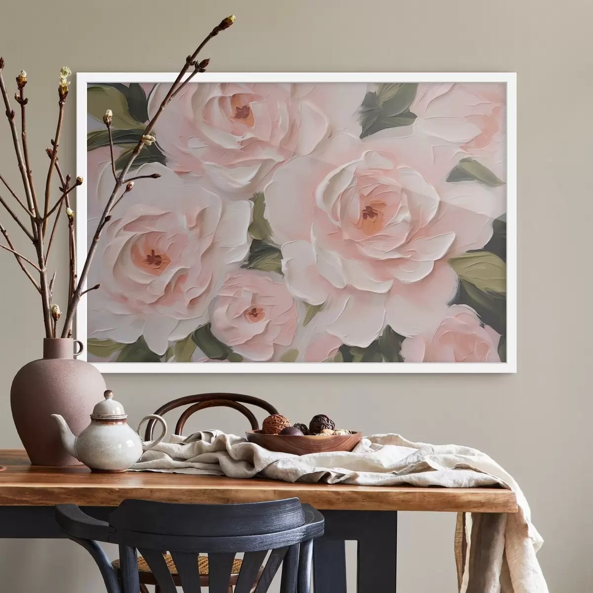 Poster Zarte Rosen Nachahmung der Malerei f42831