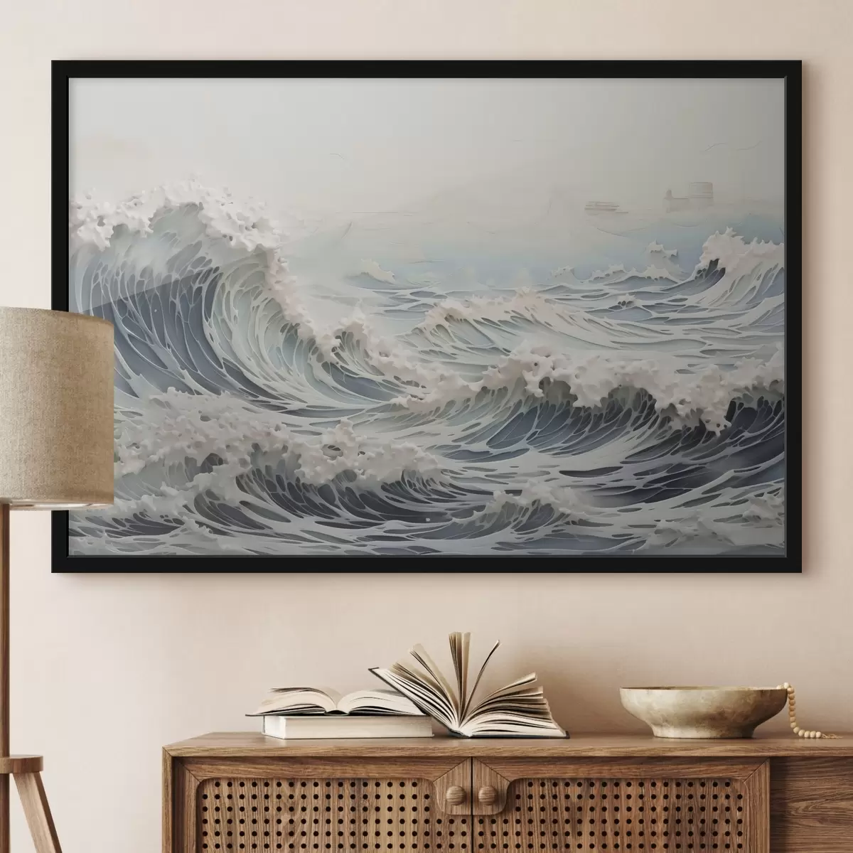 Poster Wellen Nachahmung Malerei f42832