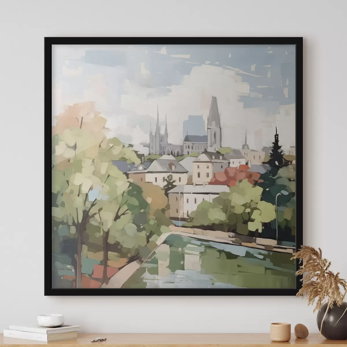 Poster Abstrakte Stadtlandschaft Nachahmung Malerei f42834