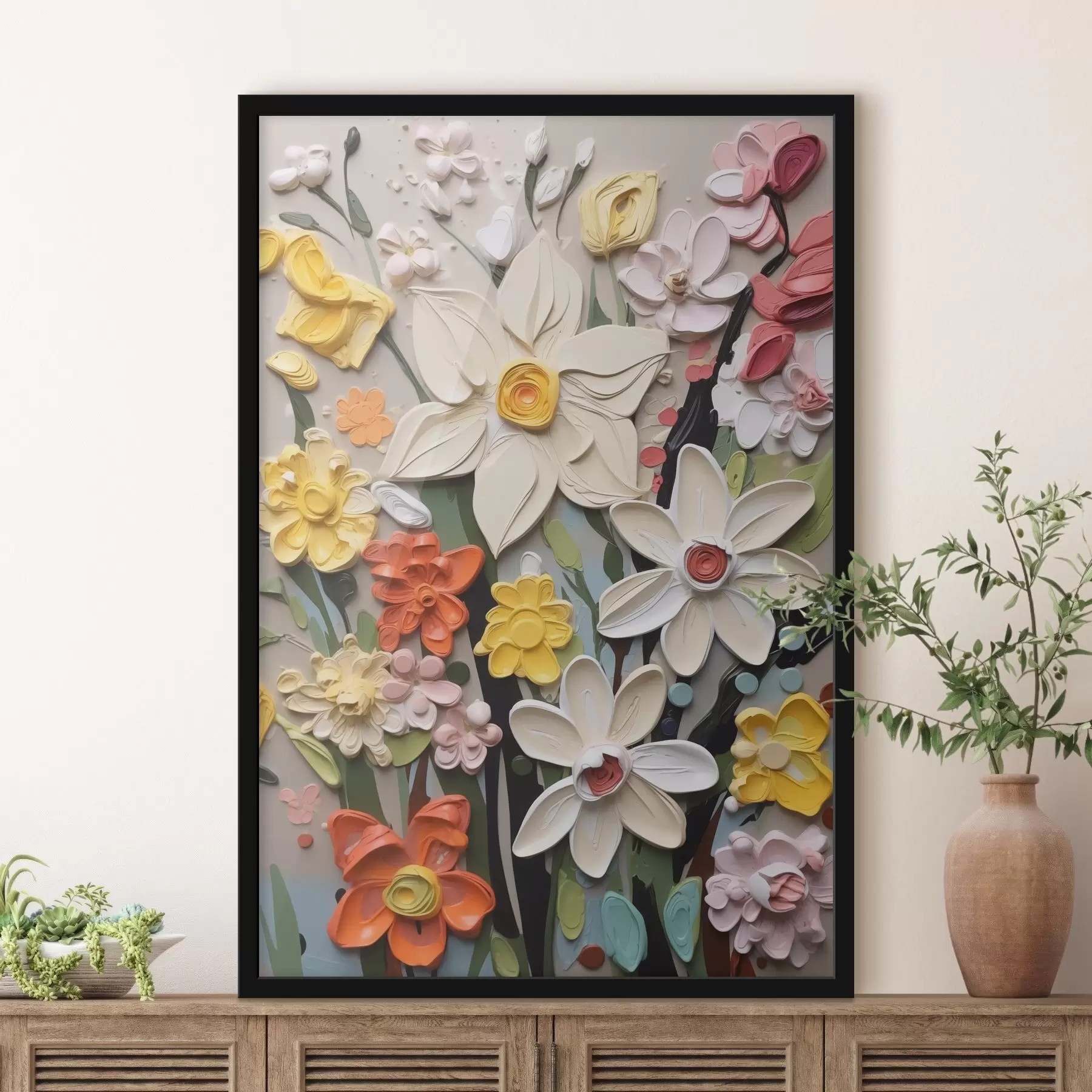 Wandbilder Blumen Nachahmung von Strichen f42845