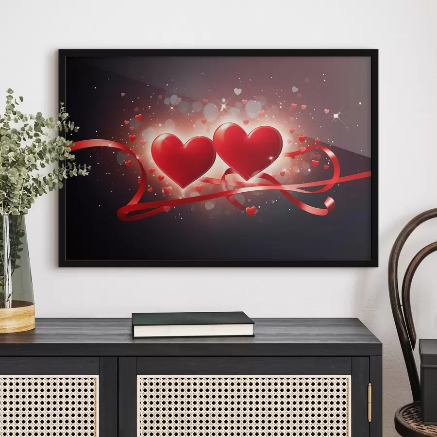 Fototapete Zwei Herzen auf einem abstrakten Hintergrund f42877