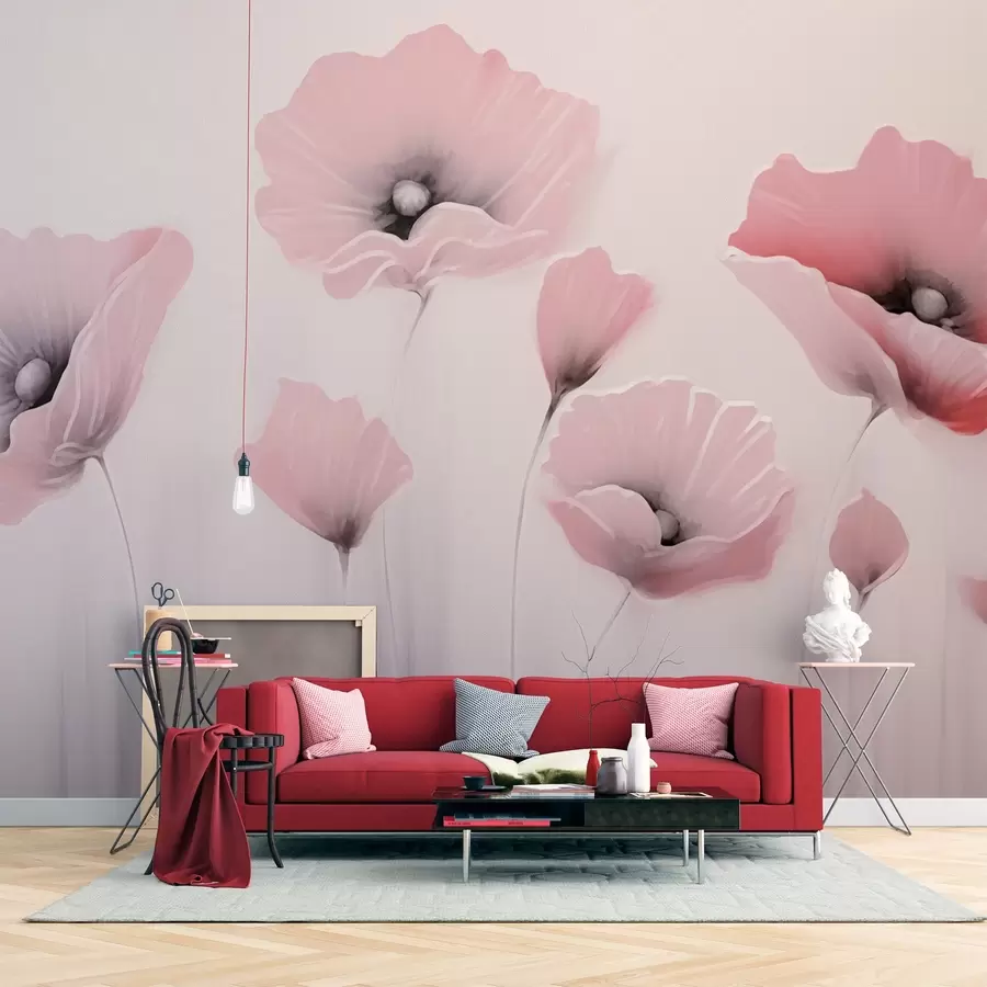 Fototapete Rosa Mohnblumen w03056