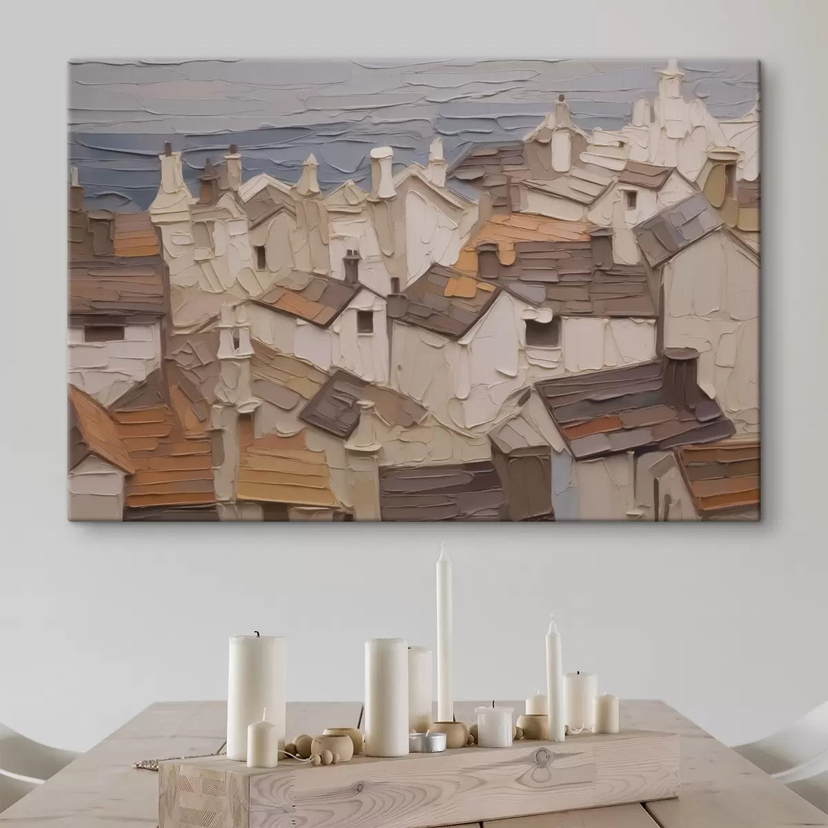 Wandbilder Dächer von Häusern abstrakte Nachahmung der Malerei s42910