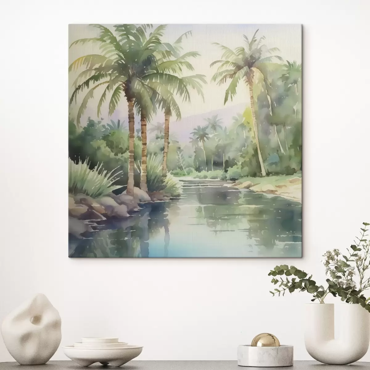 Wandbilder Tropische Landschaft Nachahmung Aquarell s42912