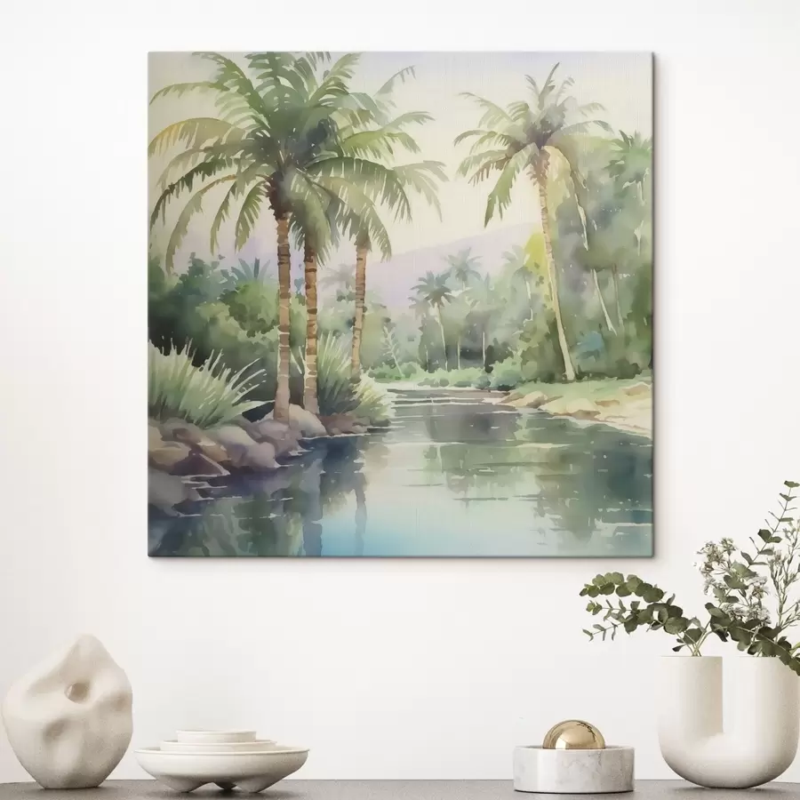 Wandbilder Tropische Landschaft Nachahmung Aquarell s42912