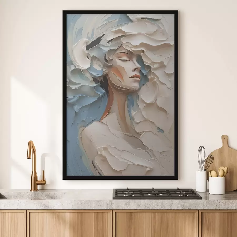 Fototapete Porträt eines Mädchens abstrakte Nachahmung der Malerei f42904