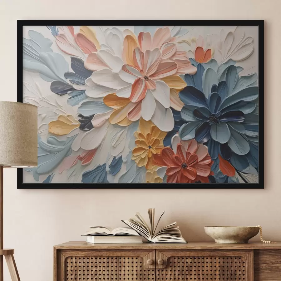 Fototapete Blumen Nachahmung von Pinselstrichen f42907