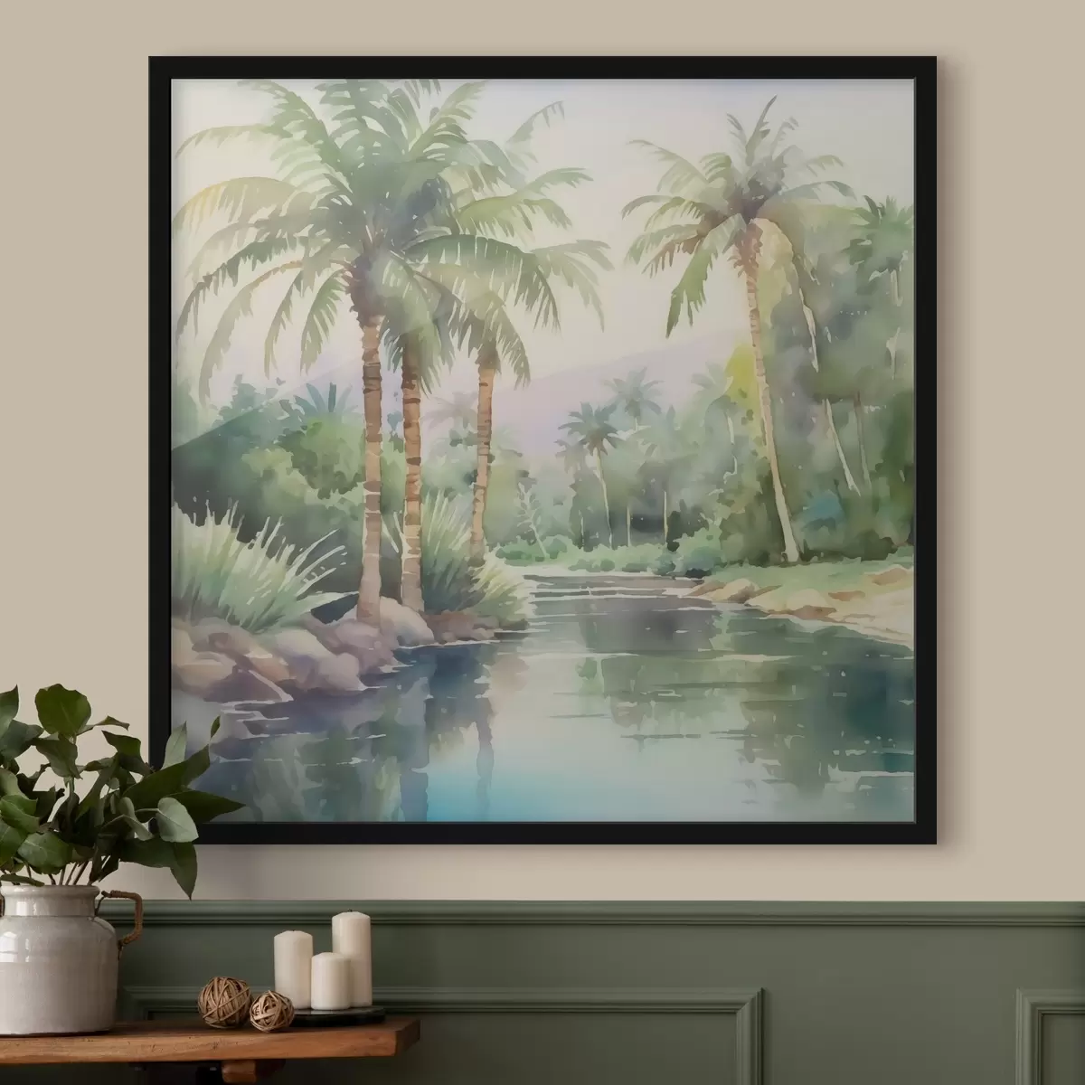 Poster Tropische Landschaft Nachahmung Aquarell f42912