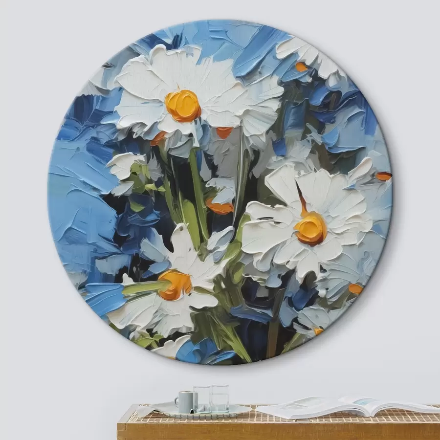 Wandbilder Abstrakte Gänseblümchen Nachahmung von Pinselstrichen r42902