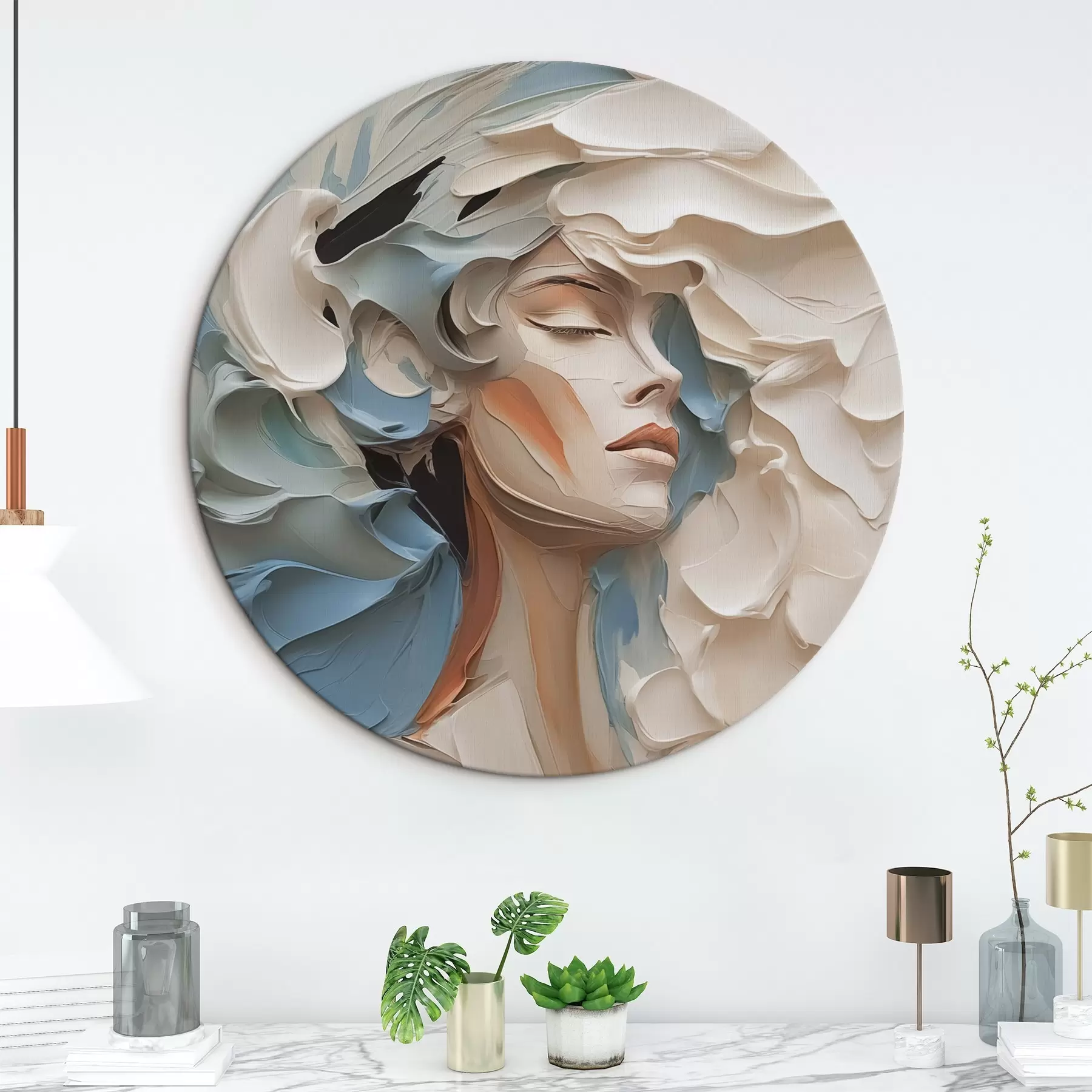 Wandbilder Porträt eines Mädchens abstrakte Nachahmung der Malerei r42904