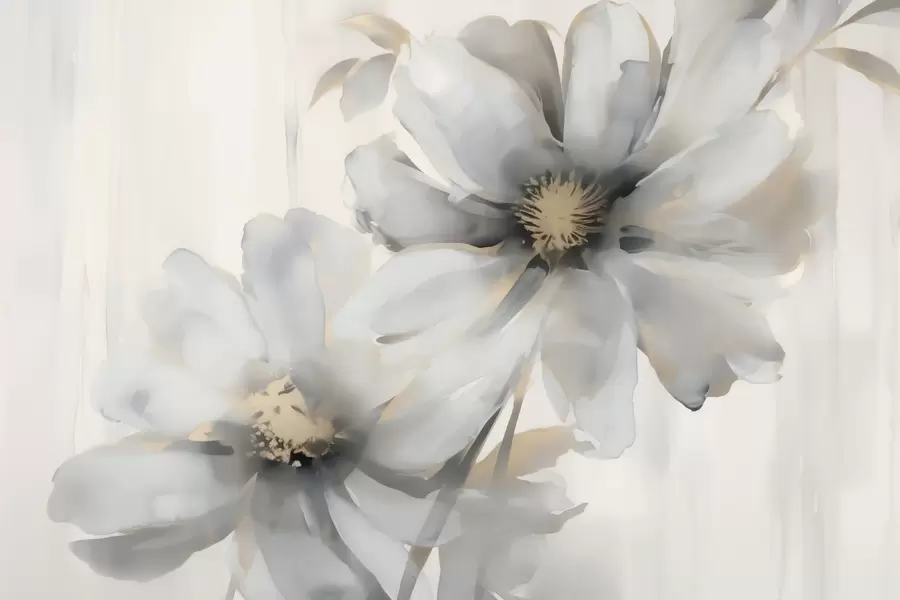 Fototapete Große Blumen Nachahmung von verschwommenen Aquarell w03073