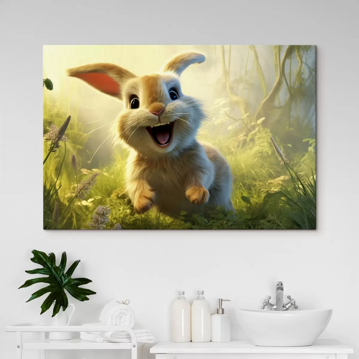 Wandbilder Tiere, niedlicher Hase s42893