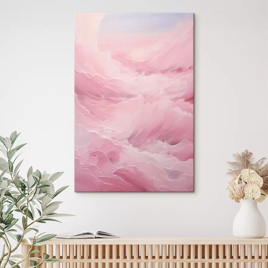 Wandbilder Abstrakte rosa Landschaft mit sanften wellenförmigen Formen s42929