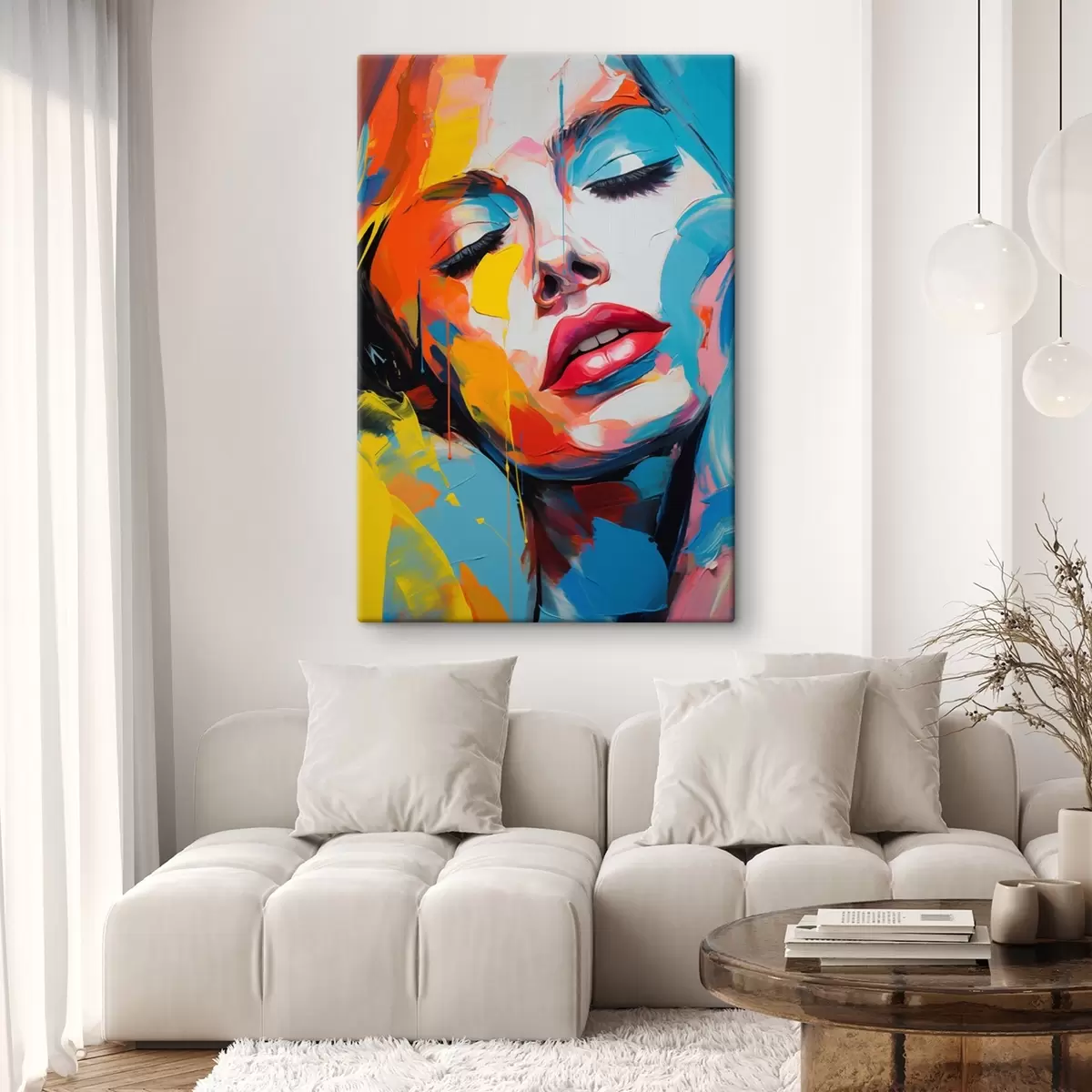 Wandbilder Abstraktes Porträt einer Frau in ausdrucksstarken Farben s42935