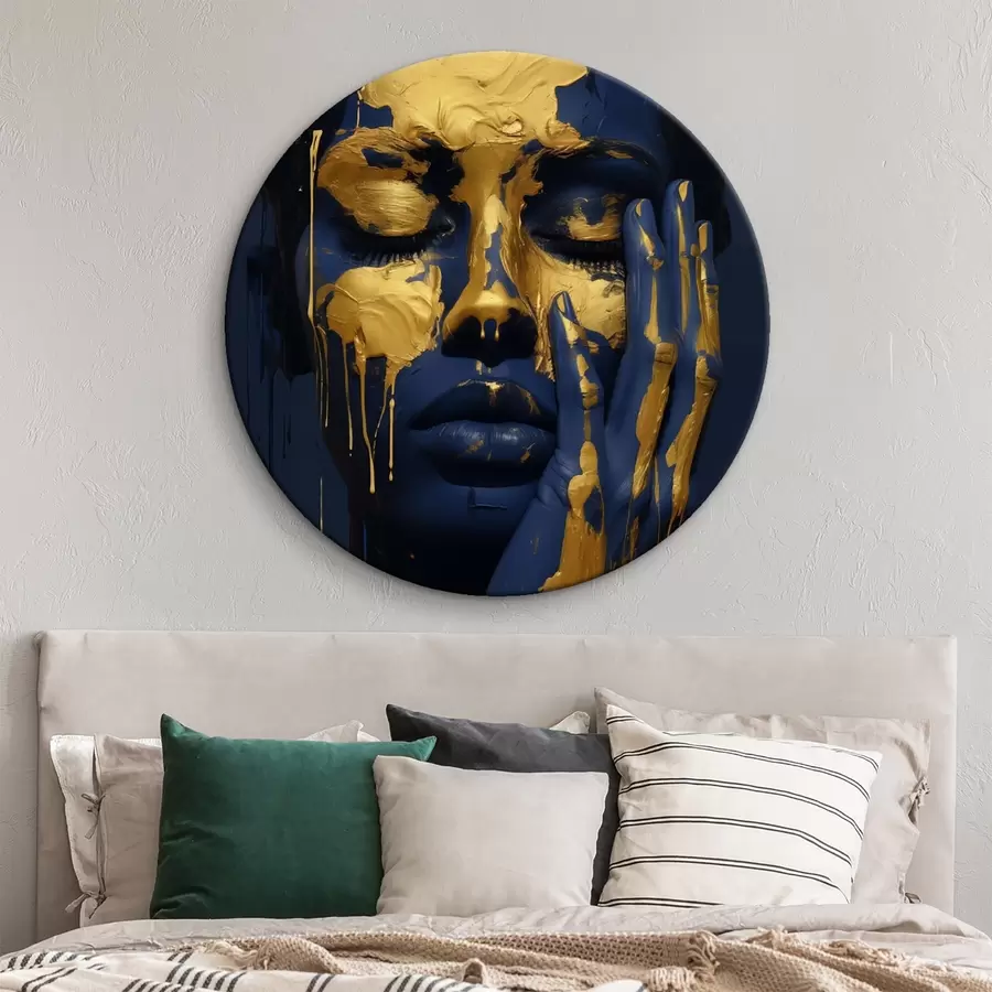 Wandbilder Abstraktes Porträt einer Frau mit tiefdunklen und warmen Tönen, r42933