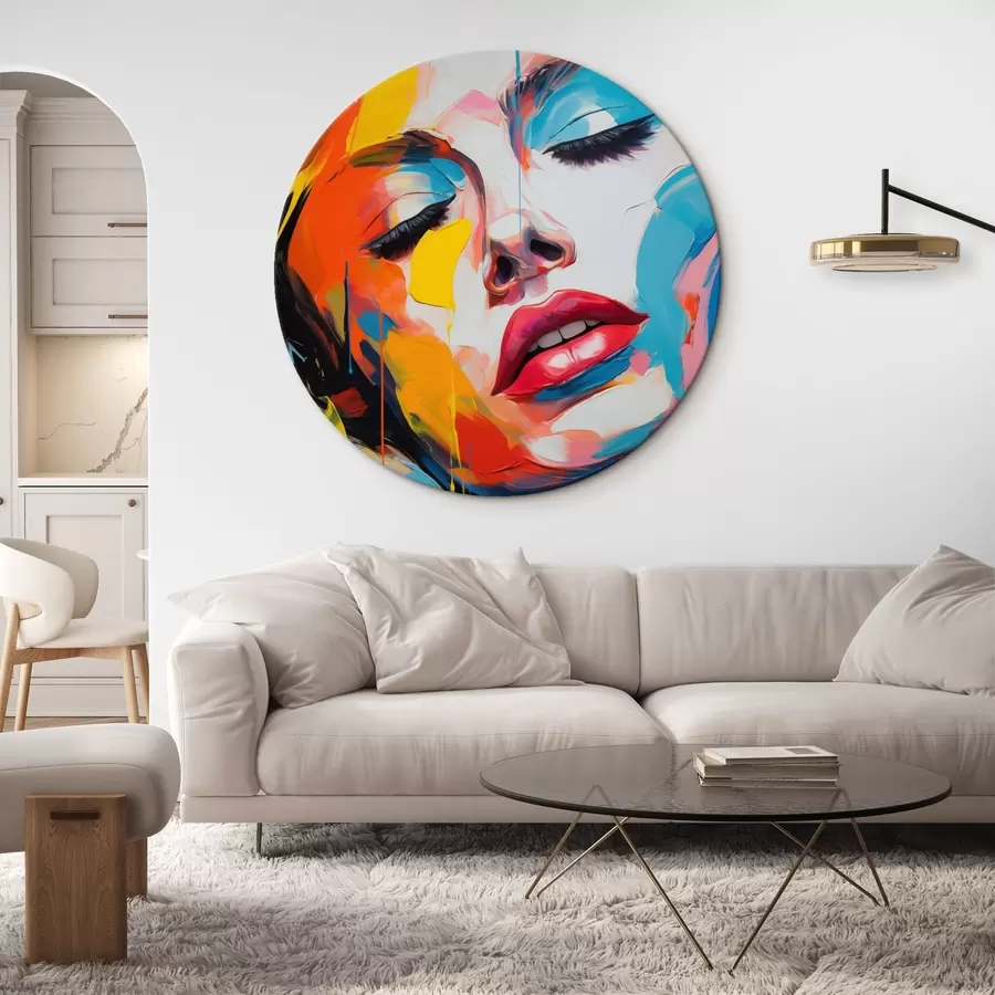 Wandbilder Abstraktes Porträt einer Frau in ausdrucksstarken Farben r42935
