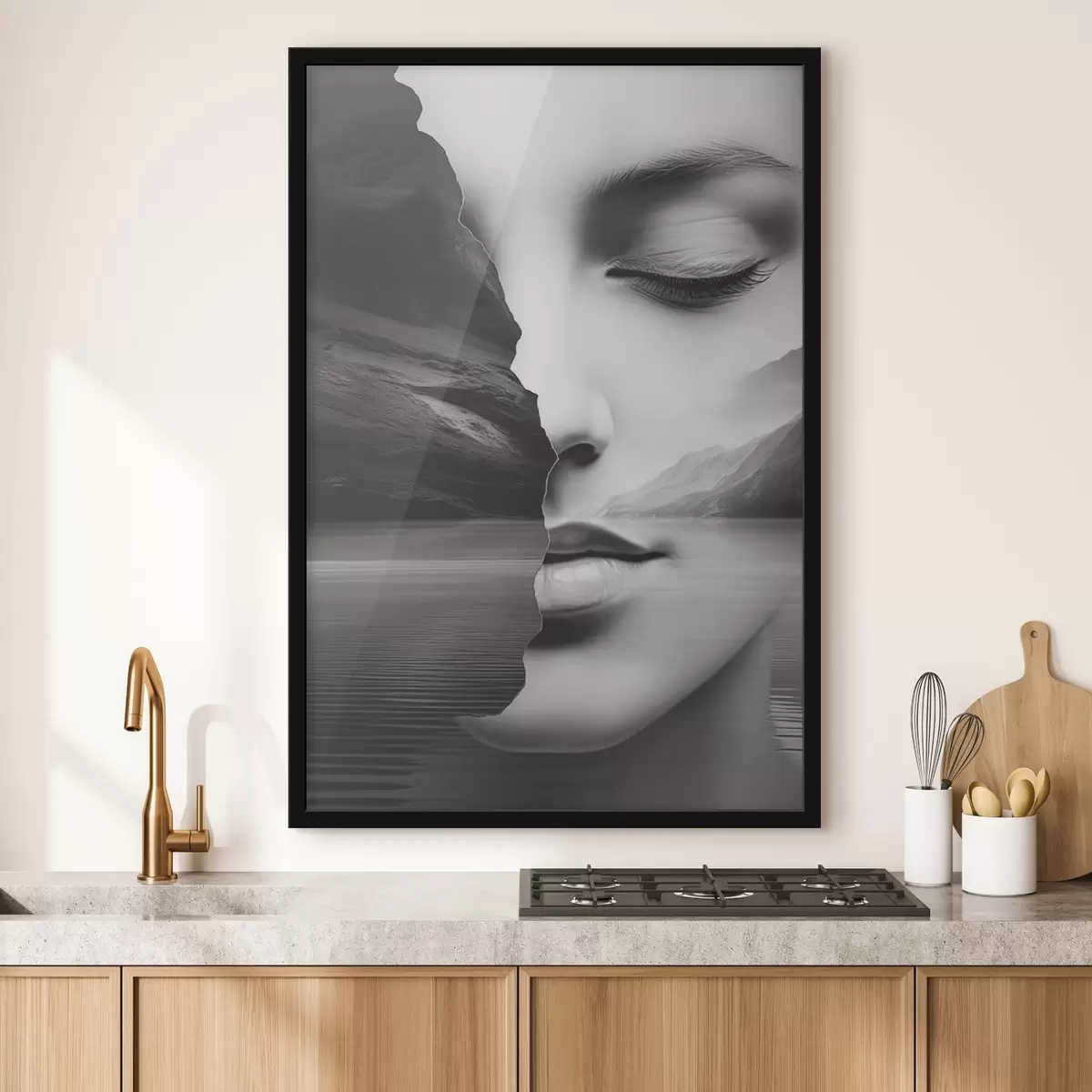 Poster Schwarzer und weißer Surrealismus f42953