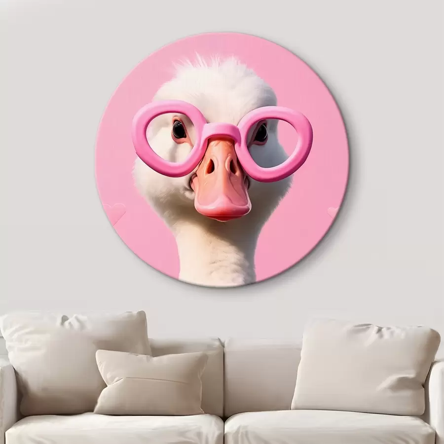 Fototapete Gans mit rosa Brille r42947