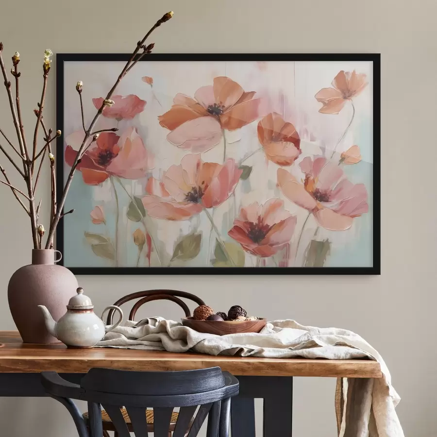 Fototapete Abstrakte Mohnblumen Nachahmung Malerei f42956