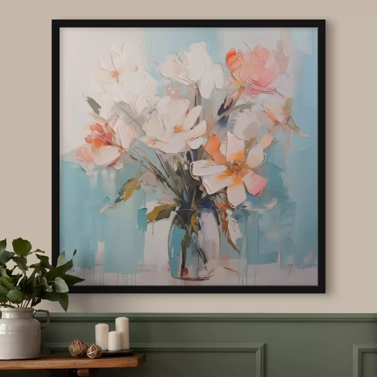 Poster Abstrakte Blumen in einer Vase f42965