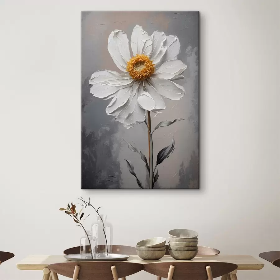 Wandbilder Kamille auf weißem Hintergrund im Stil der Ölmalerei s42758