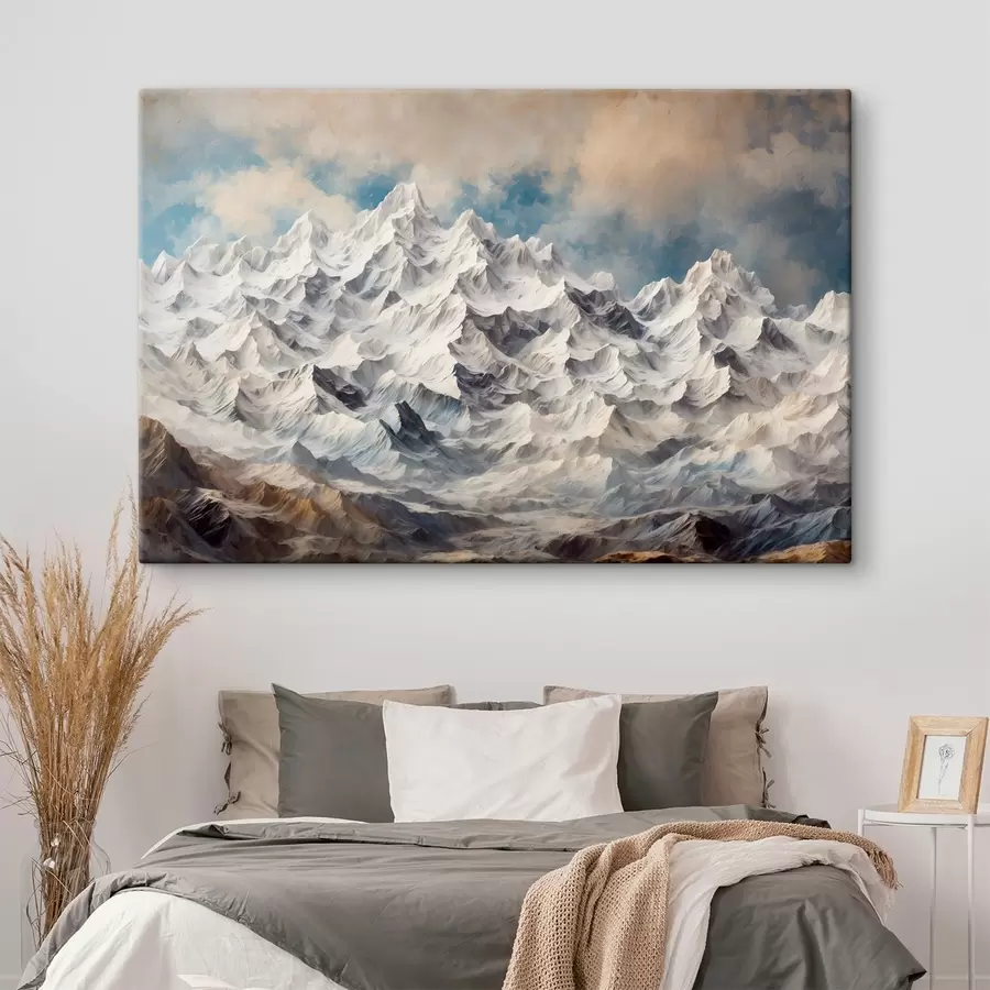 Wandbilder Verschneite Berge im Stil der Acrylmalerei s42775