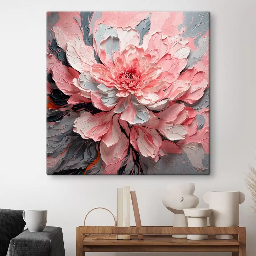 Wandbilder Rosa Blume im Stil der Ölmalerei s42917