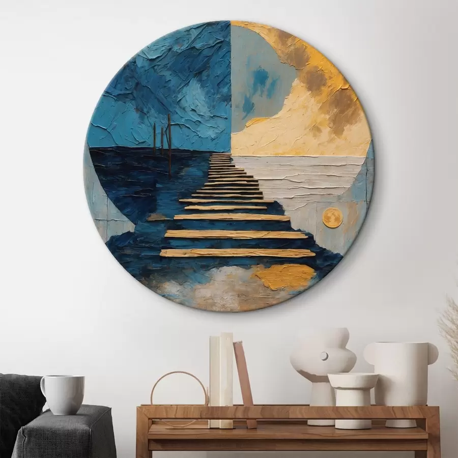 Wandbilder Pfad zu zwei Mondphasen in Ölgemälde-Stil r42776