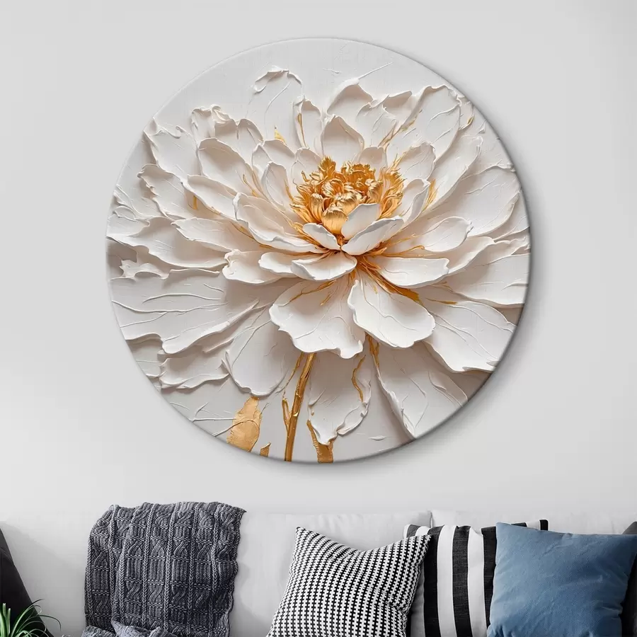 Wandbilder Weiße Blume in Ölgemälde rtyle r42777