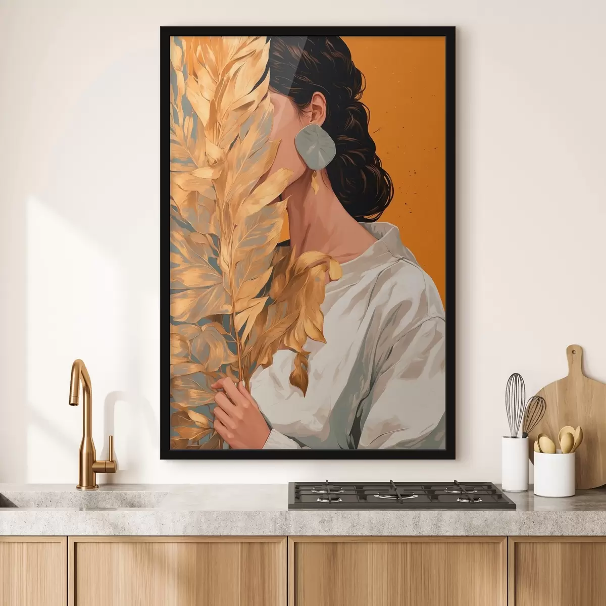 Poster Gifl mit tfopischem Blatt f42765