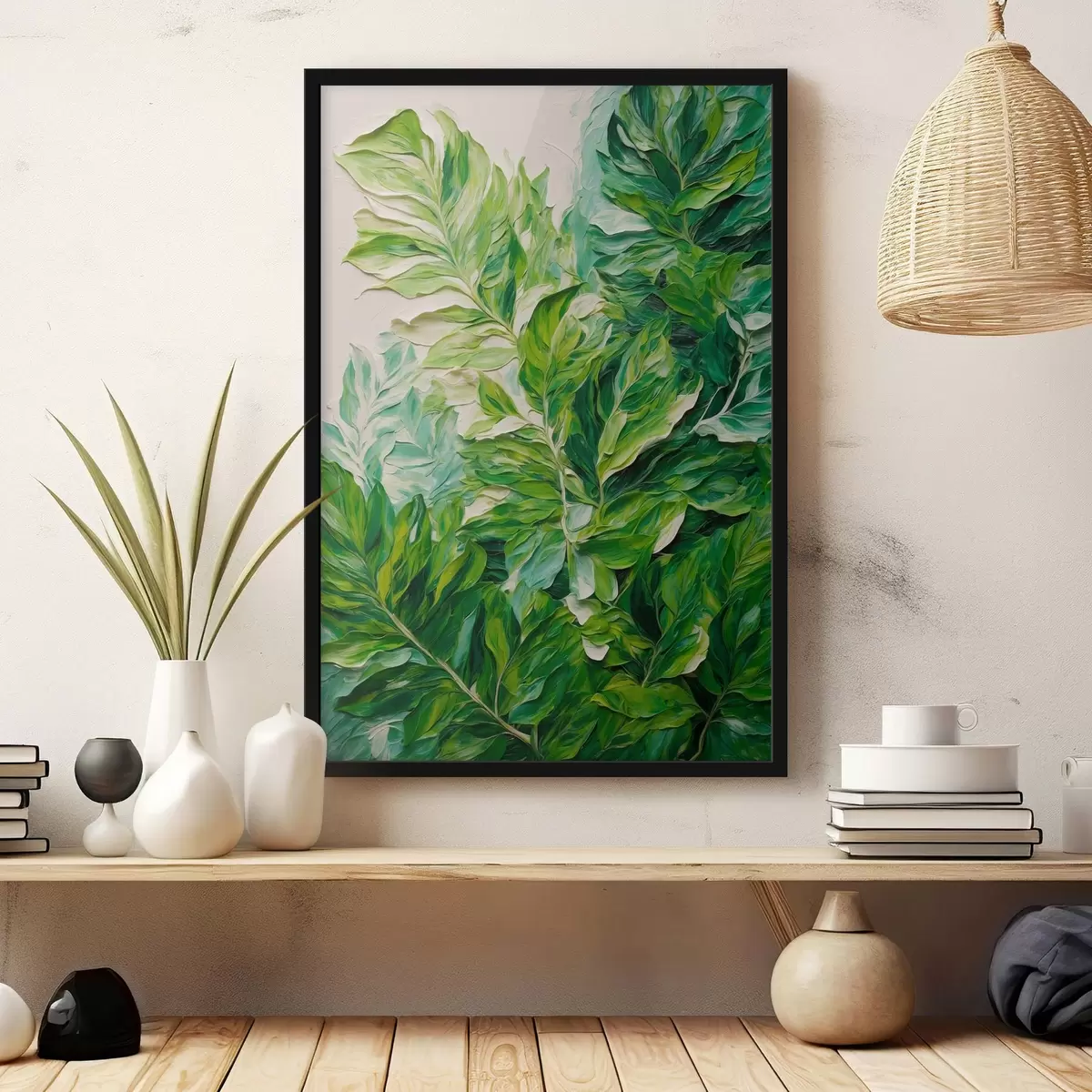 Poster Tfopical leavef in Ölmalerei ftyle f42767