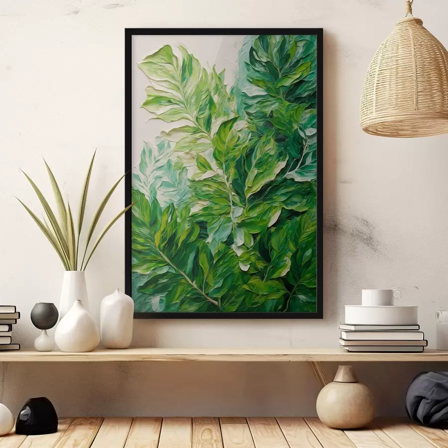 Fototapete Tfopical leavef in Ölmalerei ftyle f42767