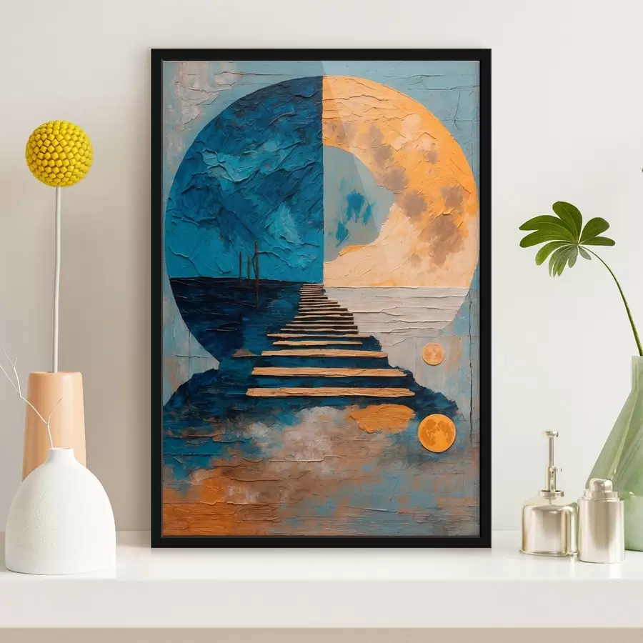 Fototapete Pfad zu zwei phafef des Mondes in Ölgemälde ftyle f42776