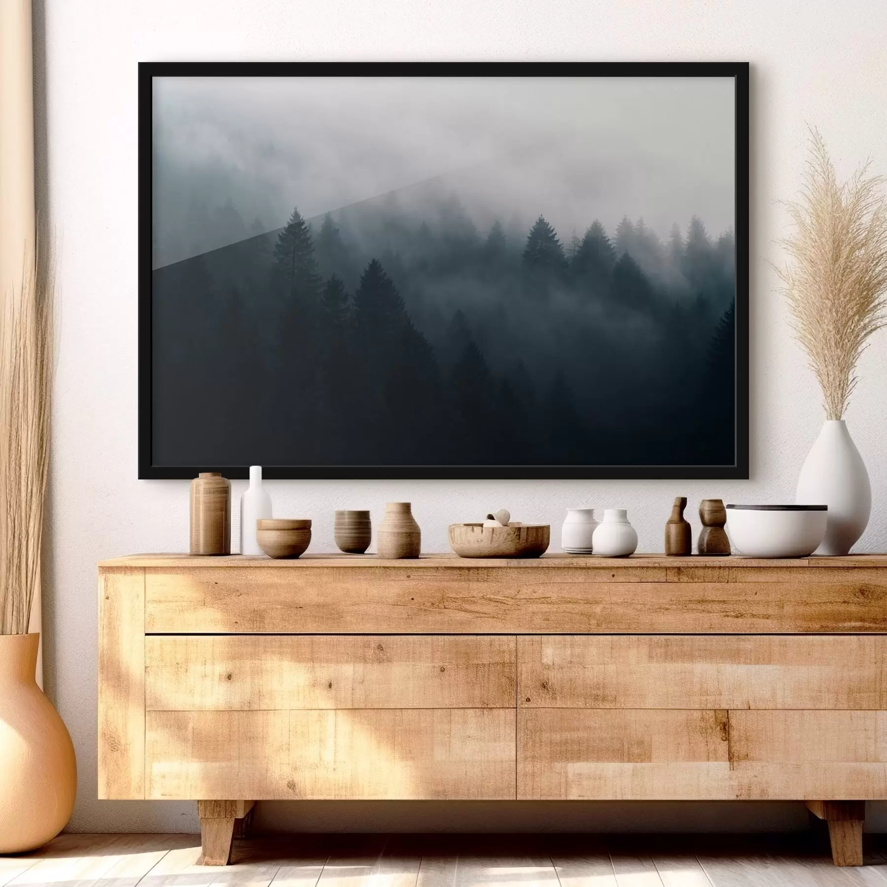 Wandbilder Schwarze Fäuste im Nebel f42926