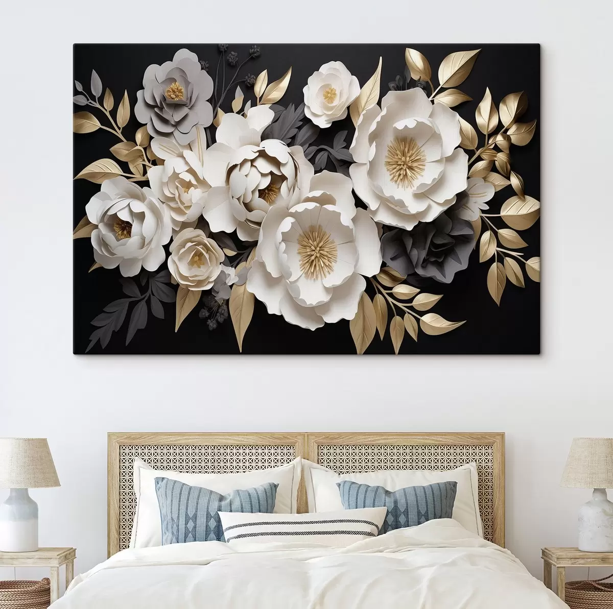 Wandbilder Wunderschöne Blumen auf dunklem Hintergrund s42969