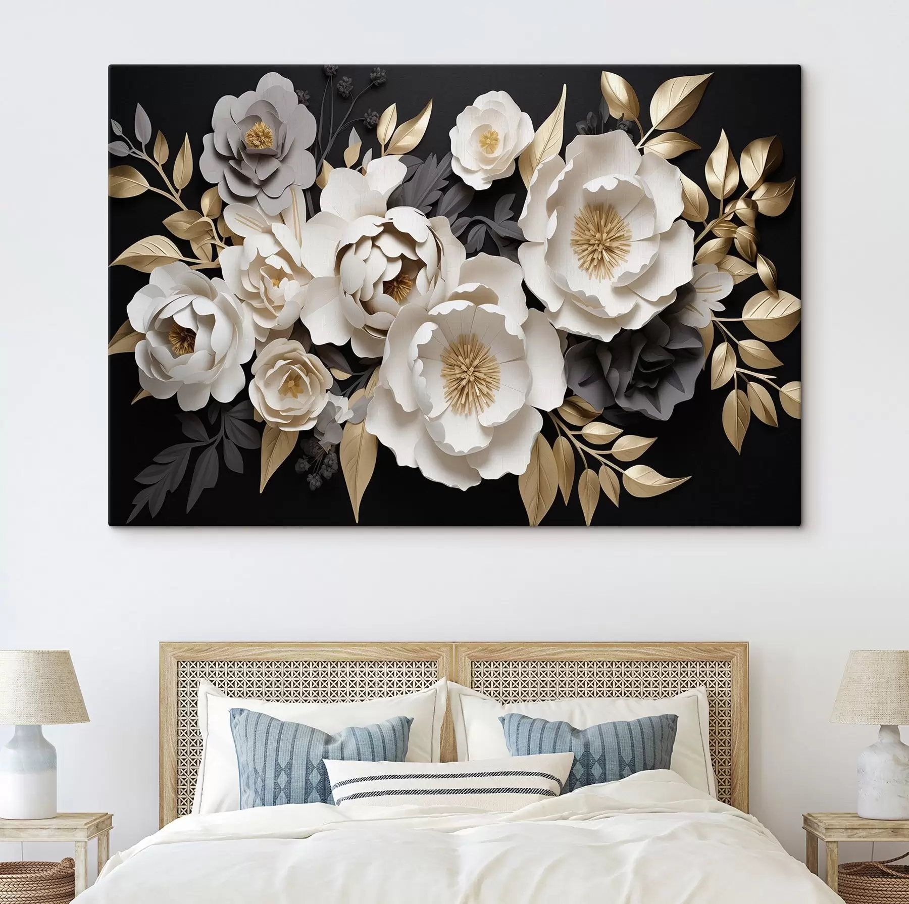 Fototapete Wunderschöne Blumen auf dunklem Hintergrund s42969