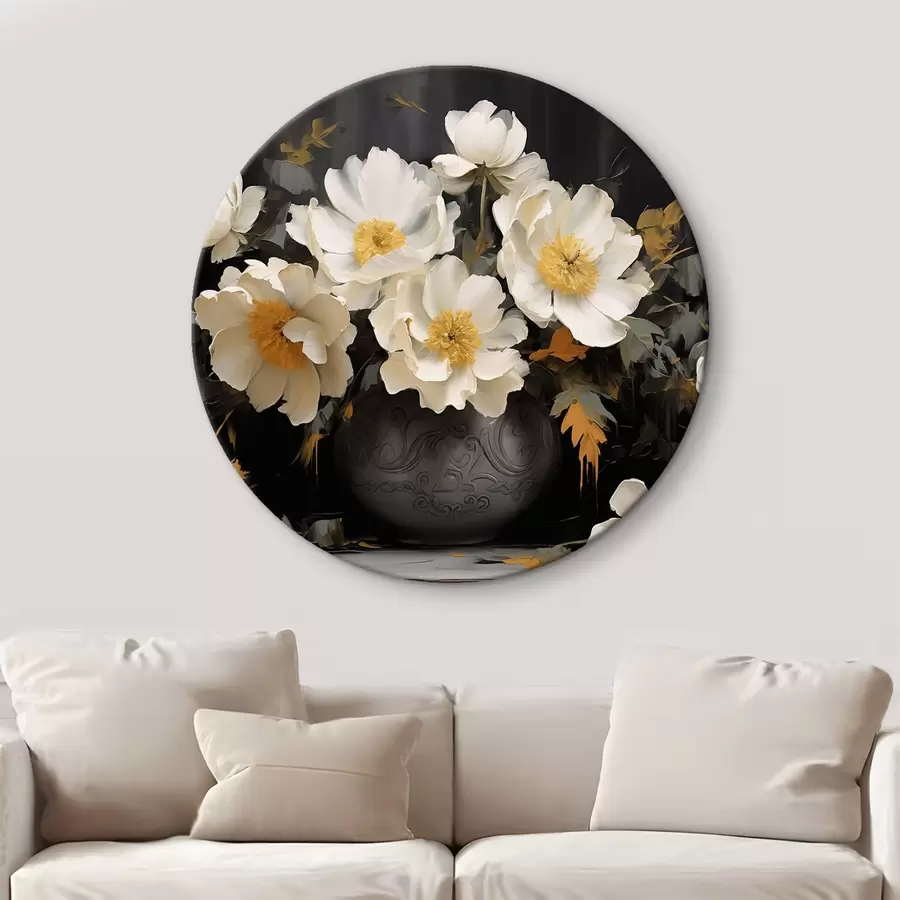 Wandbilder Weiße Pfingstrosen in einer Vase r42884