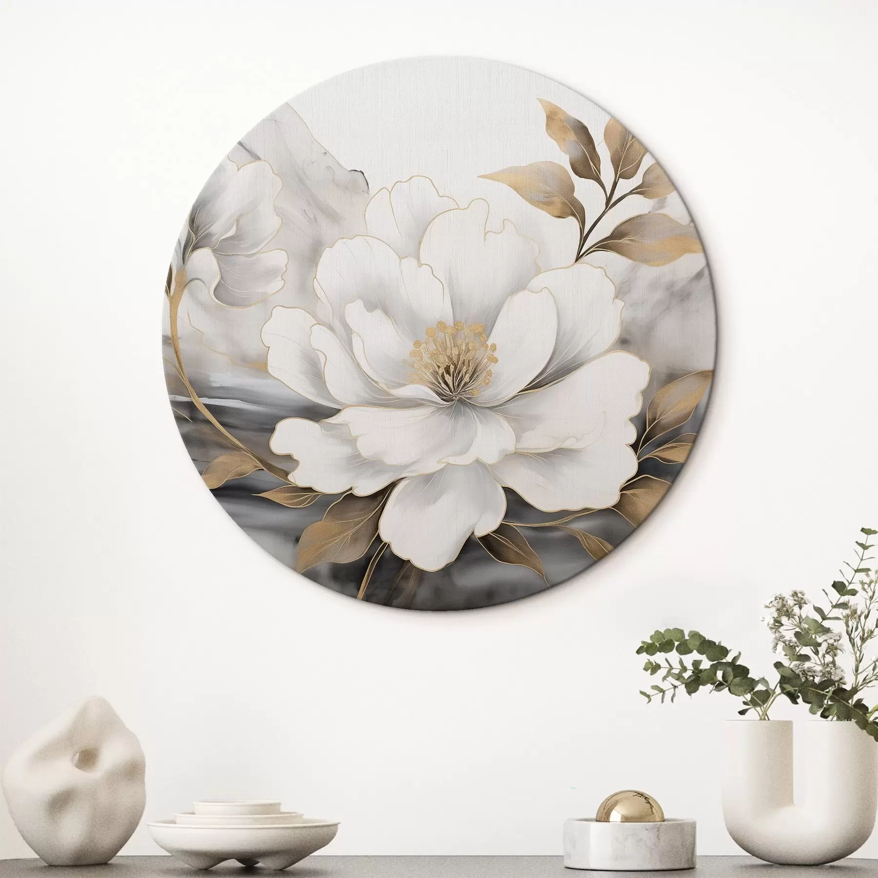 Wandbilder Große abstrakte Blume auf einem Aquarell Hintergrund r42966