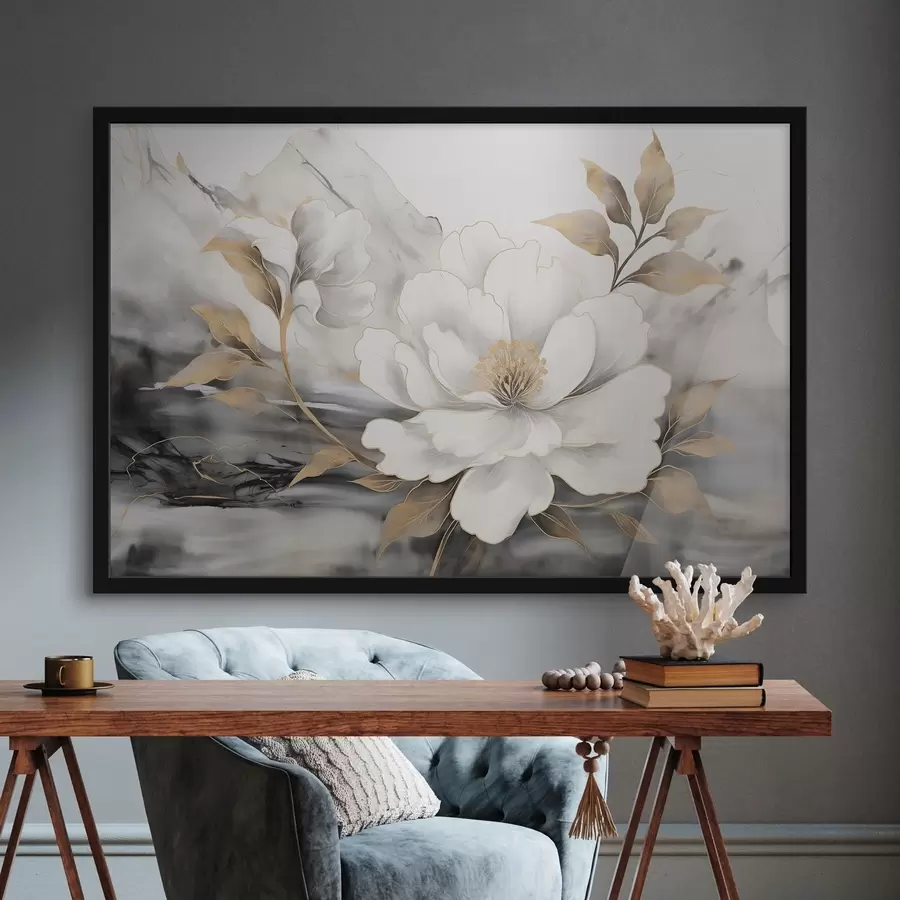 Fototapete Große abstrakte Blume auf einem Aquarell Hintergrund f42966