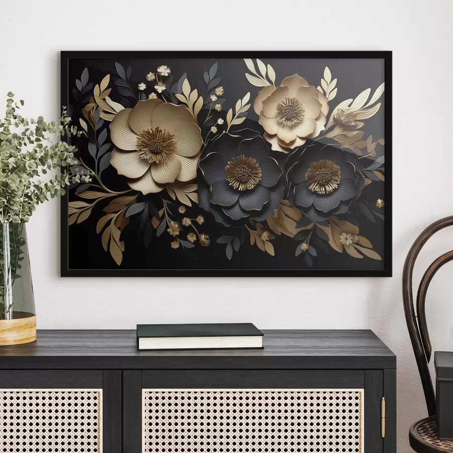 Fototapete Schöne Blumen auf dunklem Hintergrund f42968