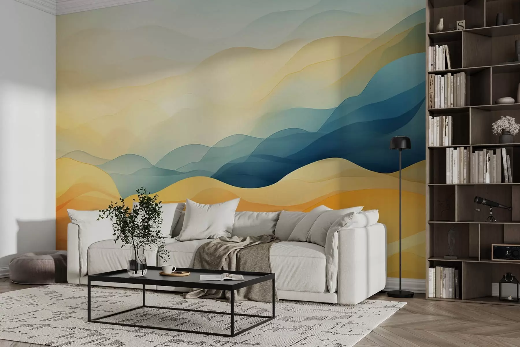 Fototapete Aquarell-Wellen w08804