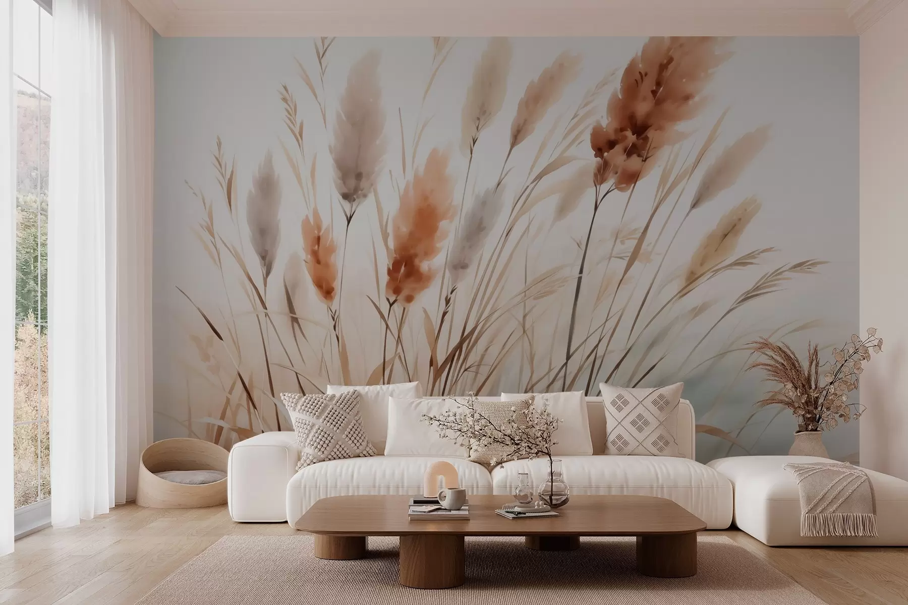 Fototapete Trockene Kräuter Nachahmung von Aquarellfarbe w03179