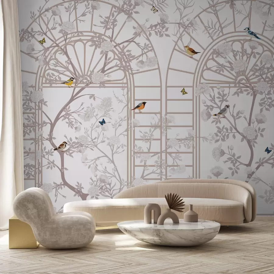 Fototapete Zarte Zweige am Bogen w03190v2